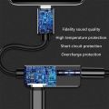 ANOKA Lightning to 3.5mm 2 in 1 Earphone Audio Adapter For iPhone Charger Cable Mobile Phone Aux Dual Jack Splitter Headphone & Fast Charging Connector Converter. 