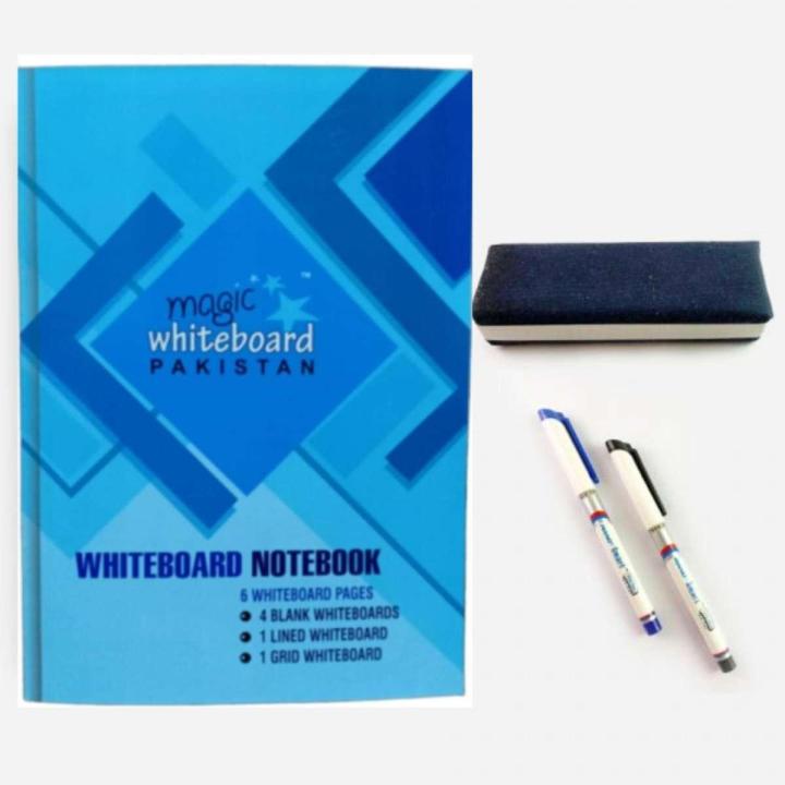 Pack of 3 Stationary Magic Spiral Whiteboard Note Book for Kids With Marker & Duster