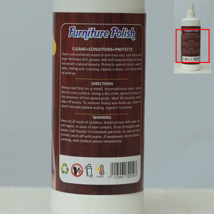 Best Furniture Polish and Cleaner, Furniture Cleaning Liquid Spray, Wood Polisher Furniture Care, Furniture Dust Remover and Polisher, Restore and Polish Furniture, Non-Toxic  - 400ml/0.4ltr
