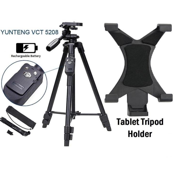 VCT-5208 3 In 1 Tripod Stand With Bluetooth Shutter & Tablet Tripod Holder