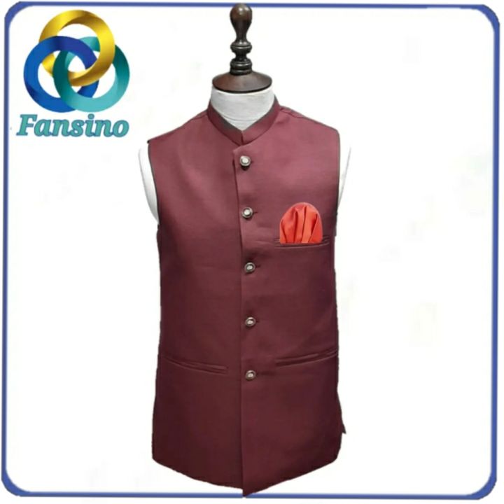 Maroon Waistcoat By Fansino | Premium Quality Waist Coat  For Men