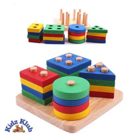 Geometric Intelligence Board Wooden Puzzles Teaching Geometric Shape Cognitive Matching Toys colorful For Kids