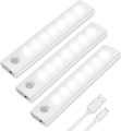 Vicloon Motion Sensor Cabinet Lights, 3 Pack LED Cupboard Lights, Auto On/Off LED Closet Light, Wireless USB Rechargeable Cabinet Night Light with Magnetic Strip for Wardrobe, Cabinet, Stairs [Energy Class A+++]. 