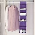 Ibrahim Mall Storage Box Compactor 5 shelf | Hanging Organizer for clothing and accessories 5 compartments| Polyester Fabric Storage Organiser | 5 tier wardrobe organizer | Foldable Hanging Storage Bag | Closet Section Folding. 