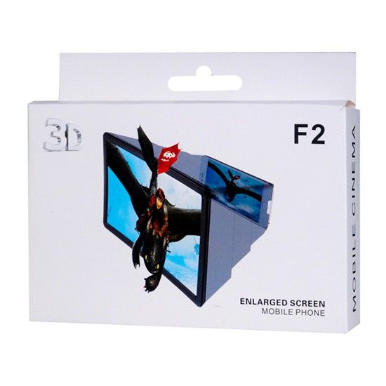 F2 Enlarged 3D Screen/ Magnifying Glass Zoom Video Screen HD all Mobile Phone / Eyes Protection Holder