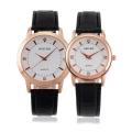 MREURIO Casual Couple Watch Luxury Quartz Leather Watch Lovers Wristwatch For Men Women. 