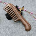 2Pcs Sandalwood Wide Tooth Comb Curly Hair Portable Coarse Tooth Wooden Comb Hair Massage Tool, Fine & Coarse. 