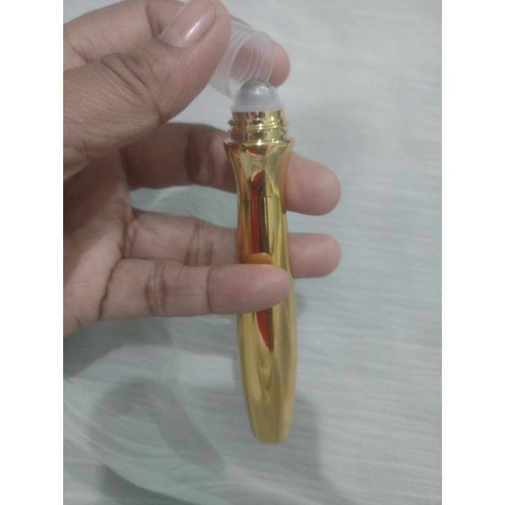 1pcs 4.5 inch long empty Golden 15ml Roll on Steel Roller Ball for use attar oil  Perfume Eye Cream Metal Golden Roll on Roller travel Bottle High Quality