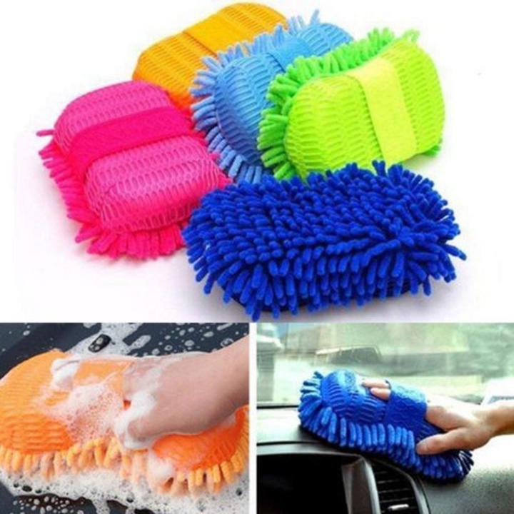 1Pcs Multipurpose Microfiber Car Washing Sponge For Glass Cleaning Duster with Smooth Microfibers and Hand Grip Elastic