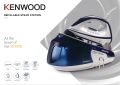New KENWOOD Steam Iron Steam Station 2600W with 1.8L Water Tank Capacity, Ceramic Soleplate, 180g Steam Shot, Anti Drip, Auto Shut Off, Self Clean Function SSP20.000WB White/Blue. 
