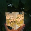 Handmade DIY Tulip Flower Sea Rubik's Cube Three-dimensional Mirror Night Light Full Set of Material Packages Creative Gifts for Friends. 