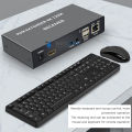 4K KVM Switch, USB KVM Extender Cat5e/6 Up to 120M Plug and Play Infrared Single Network Extender for Keyboard, Mouse, Computer Host, Laptop, PS3,4(US Plug). 