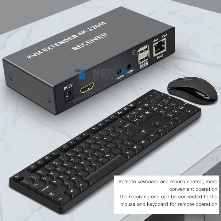 4K%20KVM%20Switch,%20USB%20KVM%20Extender%20Cat5e/6%20Up%20to%20120M%20Plug%20and%20Play%20Infrared%20Single%20Network%20Extender%20for%20Keyboard,%20Mouse,%20Computer%20Host,%20Laptop,%20PS3,4(US%20Plug)%20-%20Image%202