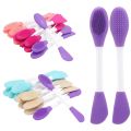 Silicone Face Mask Applicator, 2 in 1 Double-Sided Facial Scrubber Brush Tool, Double-Head Manual Cleansing Brush for Deep Gentle Exfoliating (PACK OF 1). 