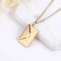 Custom Engraved Love Letter Personalized Envelope Pendant Necklace Stainless Steel Jewelry Women Valentine's Day Confession Gift. 