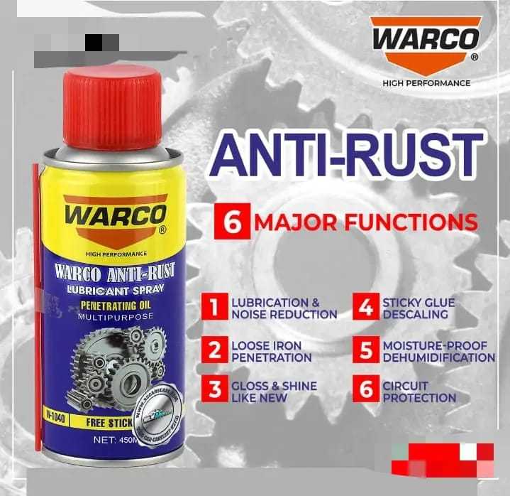 Anti Rust Spray Zang Remover WARCO 100ml Penetrating Oil MULTIPURPOSE SPRAY Rust remover-ORIGINAL