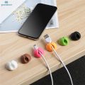 Pack Of 5 - Round Cable Holder Protector Management Clips Of Desktop Silicone Self-adhesive Organizer And Power Cord Winder. 