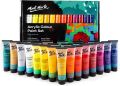 Mont Marte Acrylic Paints Set - 24 Pieces, 36ml Tubes - Ideal for Acrylic Painting - Brilliant Lightfast Colours with Great Opacity - Perfect for Beginners, Professionals and Artists. 
