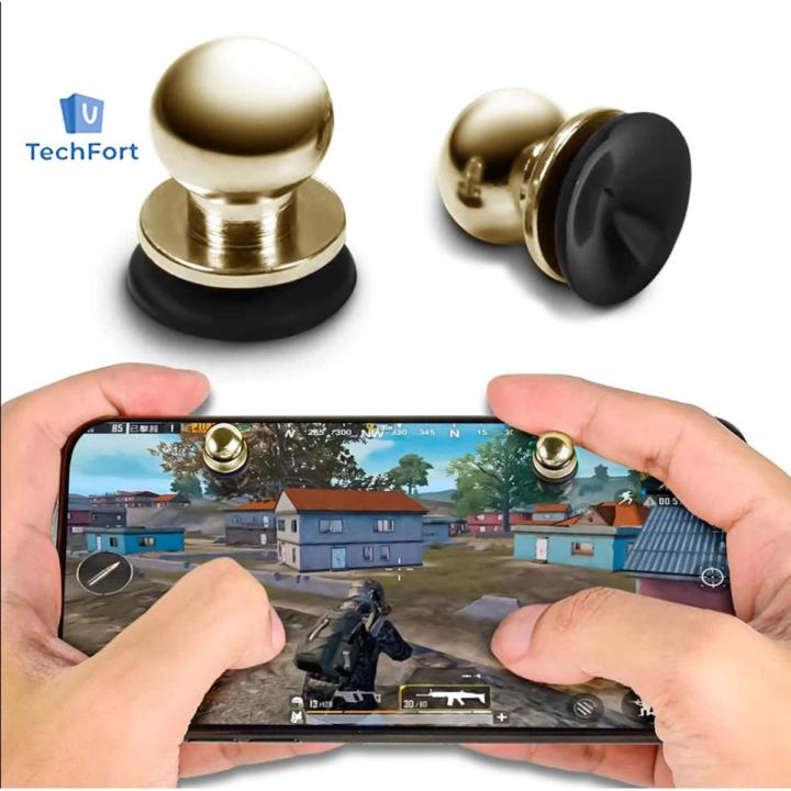 Metal PUBG Mobile Phone Screen Trigger Button Suction Cup Mobile Game Target Shooting Button New PUBG Mobile Controller, Phone Game Joystick, Suction Cup, Touch Button, Gamepad, Controller, Mini Game Rocker Golden Color 2 Pieces