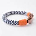 Fashion Cool Man Bracelet Stainless Steel Copper Color Screw U Shackle Nylon Rope Men Bracelets. 
