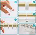 Shower Curtain Set with 12 Hooks Included - Bathroom Curtain, Bath, Waterproof & Washable QS Bedding. 