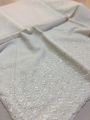 Chikan Embroidered White Unstitched Trousers for Women & Girls, Lawn Cotton, 2.5 Meter Fabric. 