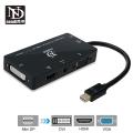 Thunderbolt 2 Dock Mini Displayport to HDMI VGA DVI Multi-Port Thunderbolt Hub Adapter 4 in1 Audio Cable for Mac Book Air Black. 
