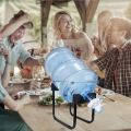 5 Gallon Water Dispenser Stand, Portable Stainless Steel Water Jug Stand Water Cooler Stand Water Bottle Stand Rack with Water Spouts Dispenser Valves for Non-screw Top. 