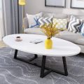 Coffee Table, Japanese Oval Low Table (100x50x45cm), E1 Environmental Protection Board+Carbon Steel Bracket Leisure Table. 