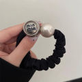 Low ball hair ornament pearl high-end head rope female high-end sense letter hair rope tie hair rubber band scrunchie headdress. 