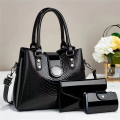 3 Piece Set Luxury Bright Leather Women's Bag Quality Women's Handbag 2024 New Versatile Shoulder Bag Ladies Crossbody Bags. 