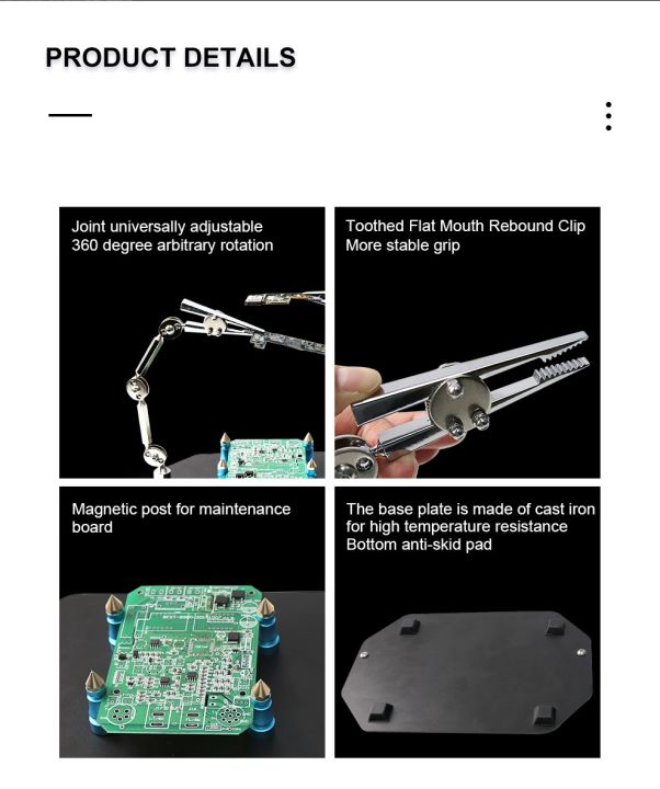 PCB%20Board%20Holder%20Adjustable%20Clamp%20Solder%20Helping%20Hands%20Tool%20-%20Image%203