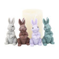 3D Home Decor Easter Soap Plaster Candle Standing Rabbit Silicone Mold. 