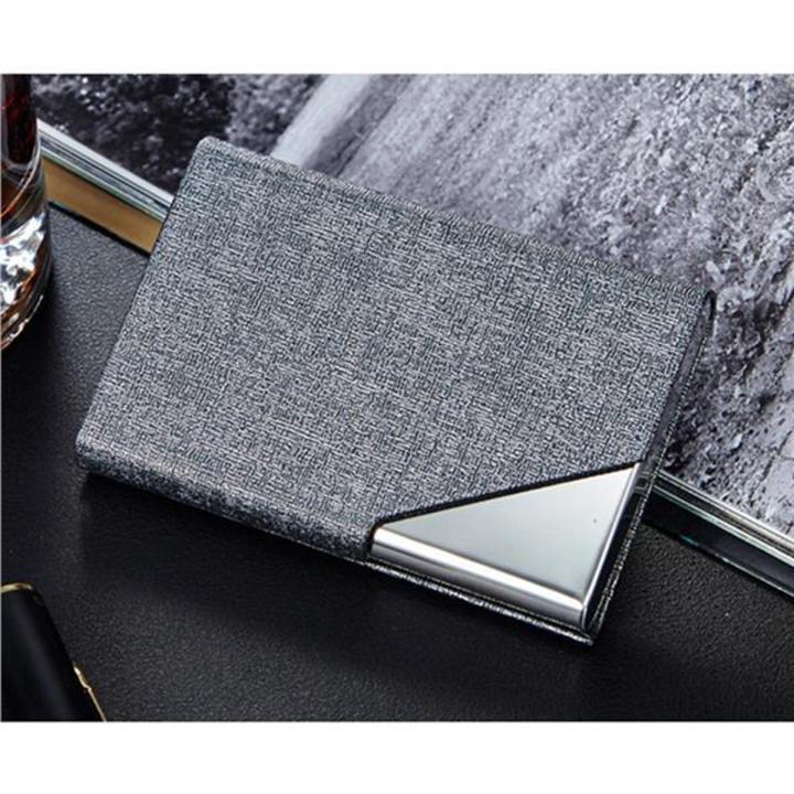 Card Holder Luxury Pu Leather & Stainless Steel Multi Card Case Business Name Card Holder Wallet Credit Card Id Case/Holder For Men & Women - Keep Your Business Cards Clean