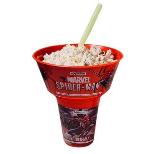 Snack and Drink Cup 2 in 1 with bibet Snacks Holder Cartoon Character Bowl Coke Cups French Fries Container. Snack Container, On-the-Go Snacking