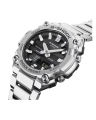 Casio G Shock GST B600 Series Mens Shock Resistance Round Silver Resin Case Analog+Digital Solar Power Bluetooth World Time Stop Watch Timer Alarm Double LED Light Calendar Run Time Multi-Function Silver Stainless Steel Bracelet Watch-GST-B600D-1ADR. 