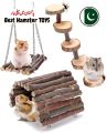 Hamster Chew Toys, Hamster Activity Toys Accessories for Teeth Care,Natural Wood Toys for Hamster, Rabbits, Bunny, Gerbil. 