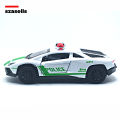Diecast Metal Car 1/38 White Super Cop Car Edition Front Doors Open Gallardo Mercilago- Size Approx. 4 inch - Collectible Pull Back Vehicle for Hobby Collection and Simulation Play by SZASELLS. 