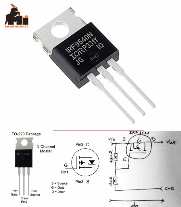 1pcs IRF9540 P-CHANNEL MOSFET 100V 23A transistor TO-220 power MOSFET