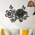 Flower Shaped MDF Wooden Wall Clock with Quartz Movement and 24 Inch Diameter. 