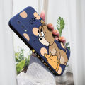 AMORVOR for Samsung Galaxy A02 M02 Back Cover Cartoon Cat and Mouse Side design Soft Case Liquid Silicone Phone Cases. 