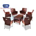 Plastic Chairs Mega Johnny Chairs outdoor/ indoor chairs Boss Set of Six with table. 