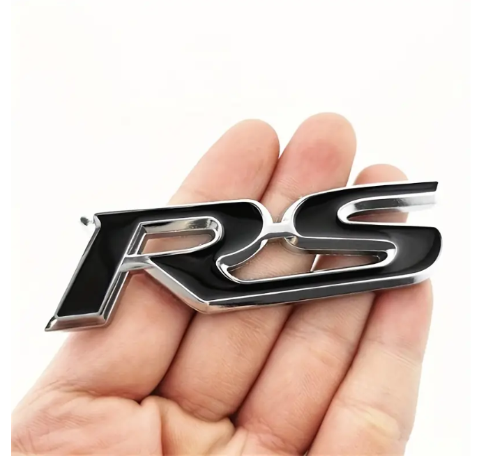 RS Metal Car Emblem -Black/Silver-