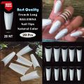 20pcs Best Quality Artificial Natural French Long BALLERINA Half Nail Tips. 