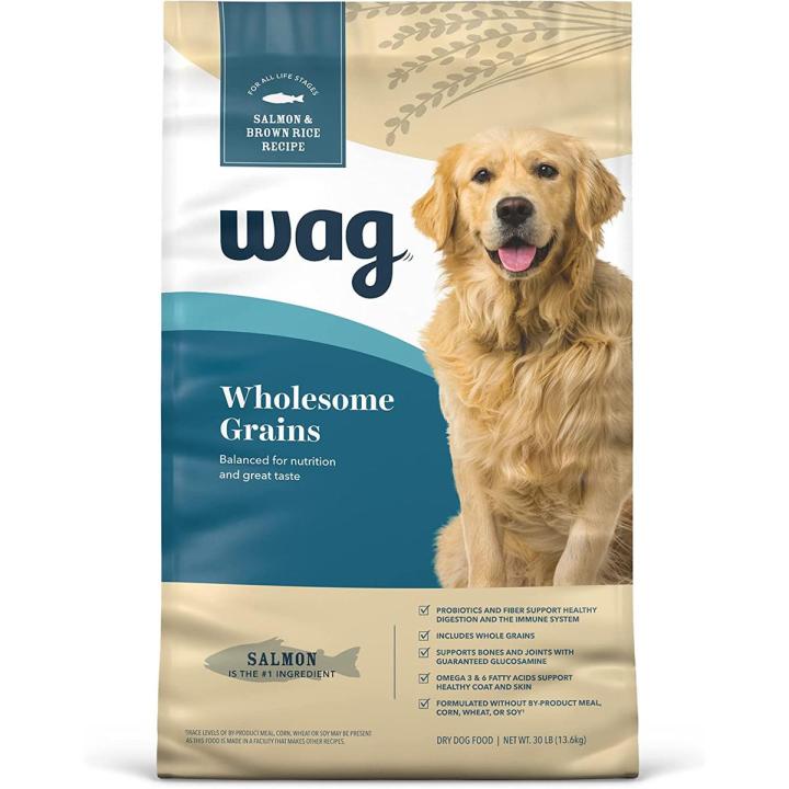 Wag Dry Dog Food, Salmon and Brown Rice, 1kg Bag