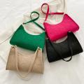 Fashion Simple Shoulder Underarm Bags Personality Texture Armpit Bag Solid Color Casual Handbags Female Pouch Tote Crossbody Bag. 