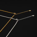 simple 18k gold plated diamond shiny real gold plated chain necklace for woman man. 