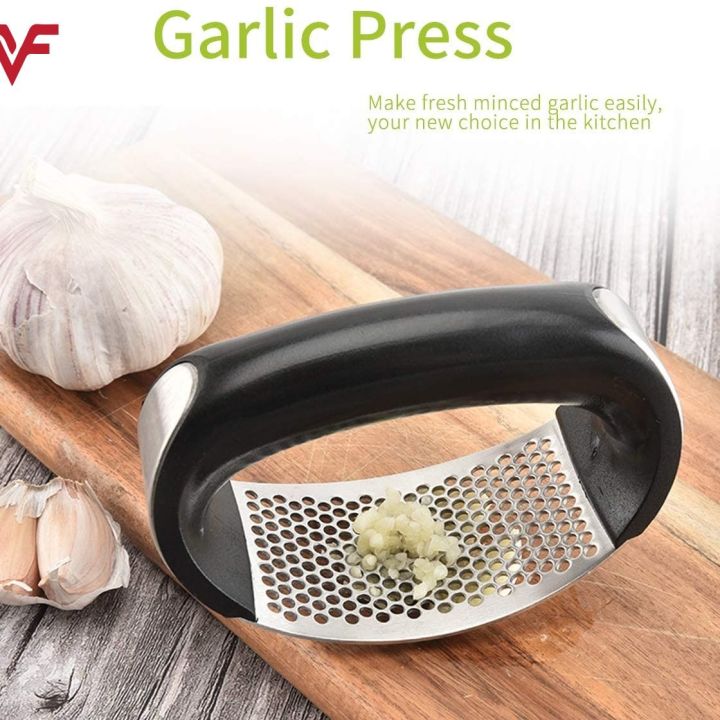 Manual Garlic Press Rocker with Handle Stainless Steel Garlic Crusher Squeezer Slicer Gadgets Tool For Garlic Paste