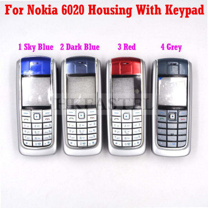 HKFASTEL New Housing keyboard For Nokia 6020 Front LCD Display Frame Cover Back battery Case Chinese / English / Russian Keypad