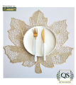 QS Flower Placemats  2pc 4pc 6pc Metallic Placemats with Hollow Out Design Heat Resistant Non-Slip Vinyl Floral Table Mats for Dining Table Wedding Kitchen Party Decor | QS Bedding. 